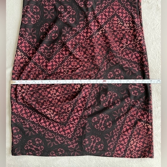 Bcbg Generation Womens  Dress Mock Neck Long Sleeve Black Red M - Picture 7 of 11